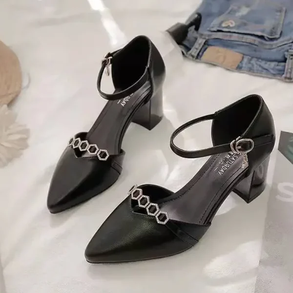 Elegant Pointed-Toe PU Leather Pumps - Image 2