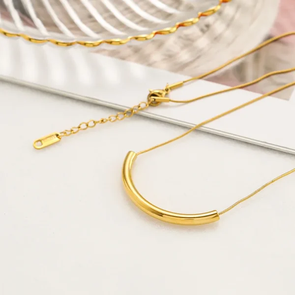 Stainless Steel Minimalist Snake Chain Choker Necklace for Women - Image 4