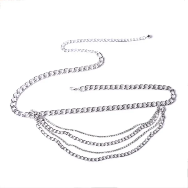 Summer Punk Metal Rhinestone Waist Chain for Women - Image 3