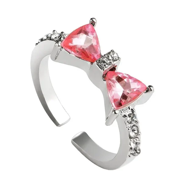 Pink Crystal Bowknot Ring