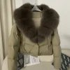 Women's Short Puffer Jacket with Real Fox Fur Collar - Image 4