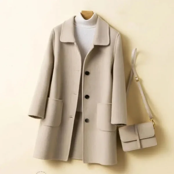 Women's Elegant Wool Blend Coat - Image 5