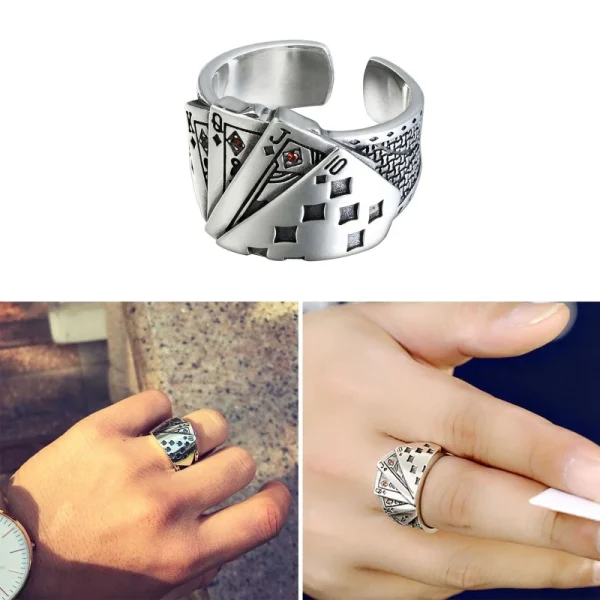 Exaggerated Hip Hop Playing Card Ring - Image 3