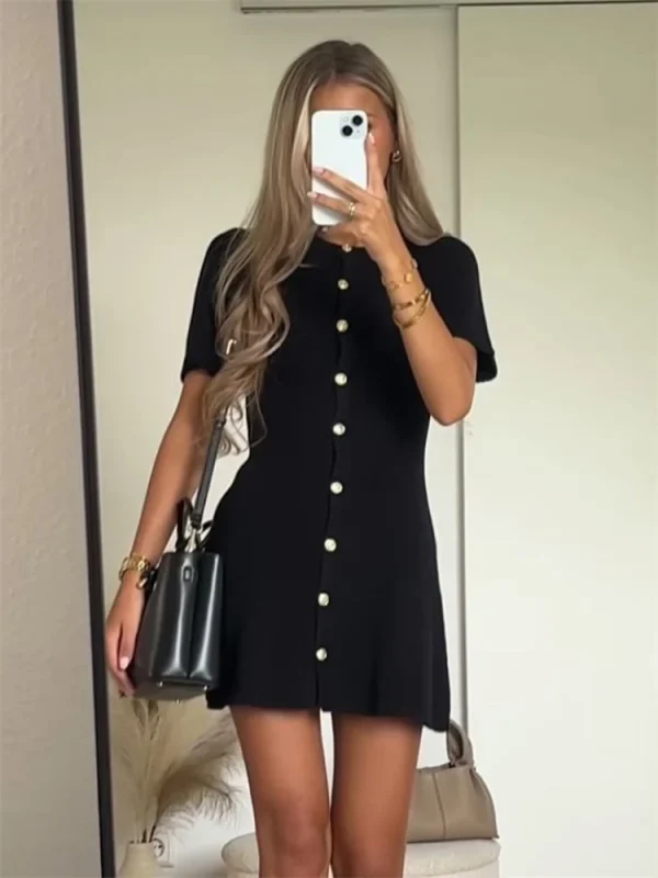 Elegant Knit Mini Dress - Image 2