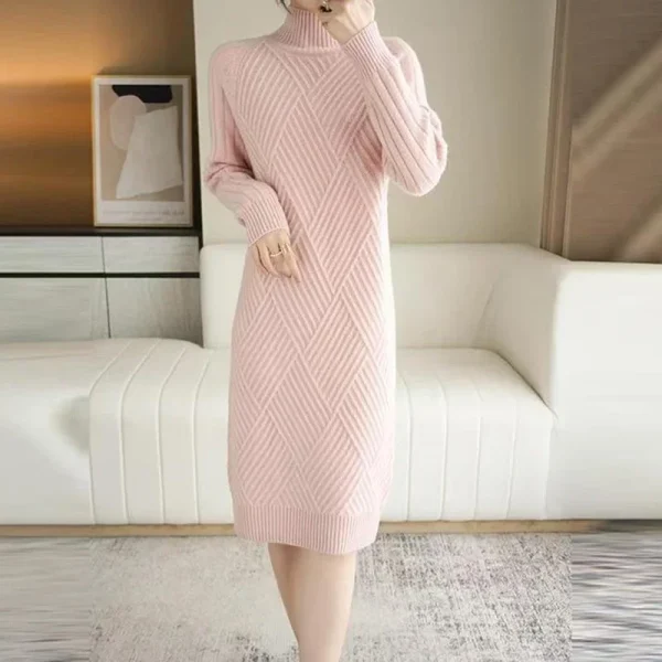 Elegant Wool Sweater Dress - Image 4