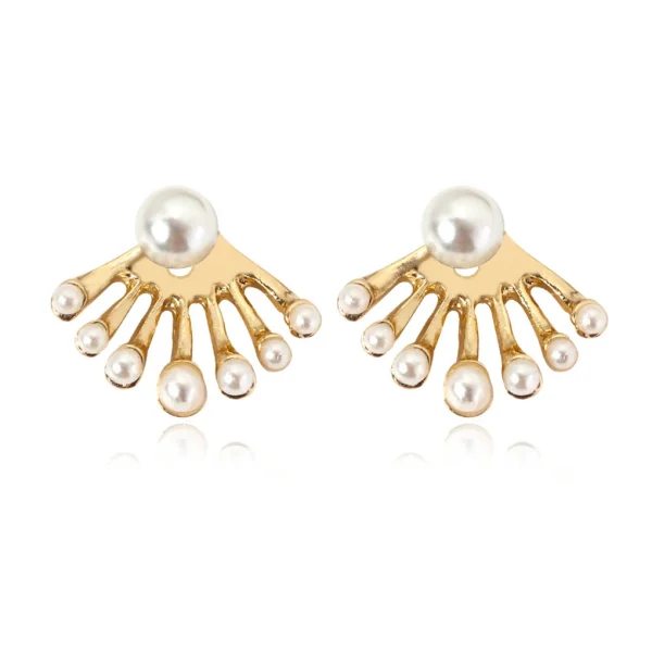 Elegant Pearl & Crystal Wrap Front-Back Earrings