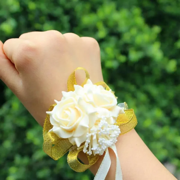 Elegant Rose Bridal Wrist Corsage