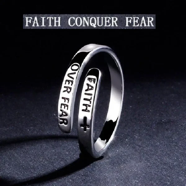 Faith & Fear Letter Ring - Image 2