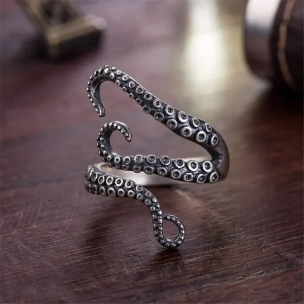 Vintage Carved Octopus Ring