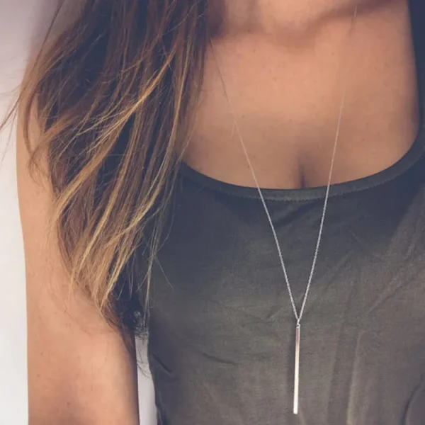 New Fashion Simple Stick Pendant Necklace