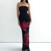 Floral Strapless Bodycon Midi Dress - Image 3