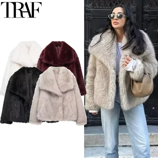 Women's Plush Faux Fur Coat