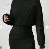 Women's High Neck Knitted Sweater Dress