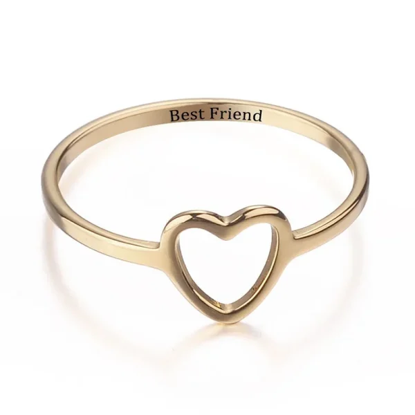 Best Friend Hollow Heart Ring - Image 3