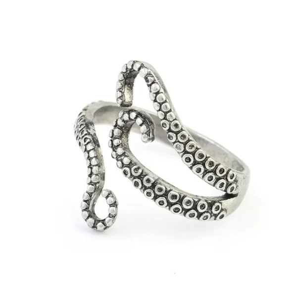 Vintage Carved Octopus Ring - Image 2