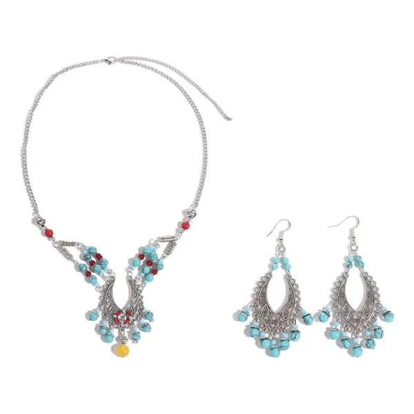 Bohemian Tassel Turkish Headwear & Vintage Earrings - Image 2