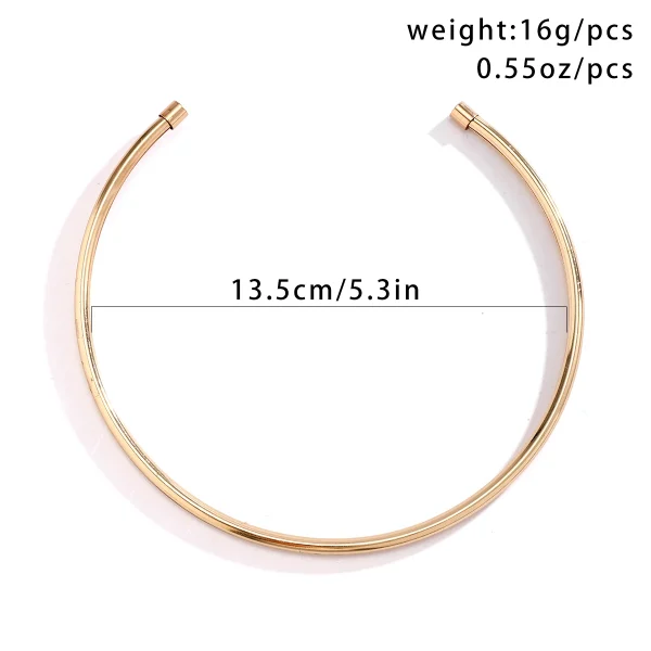 Simple Open Circle Choker Necklace - Image 7