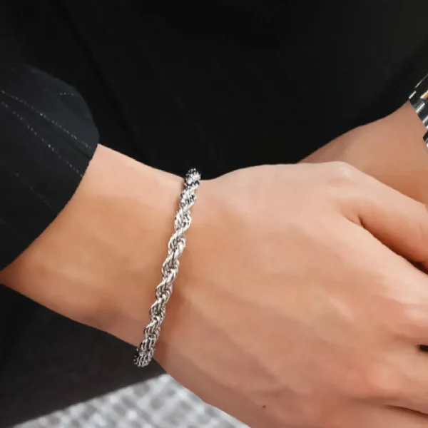 Elegant Silver Plated Twisted Chain Bracelet - Image 3