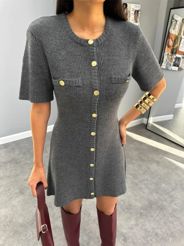 Elegant Knit Mini Dress - Image 11