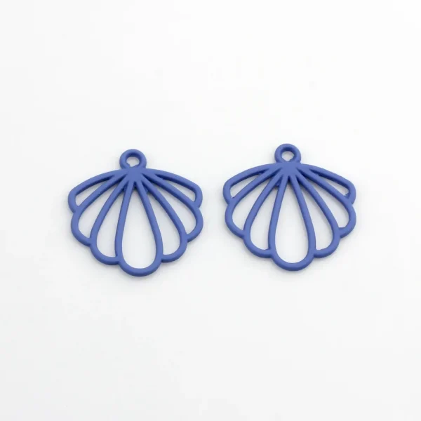 5Pcs Scallop Pendant Hollow Out Zinc Alloy Charms - Image 4