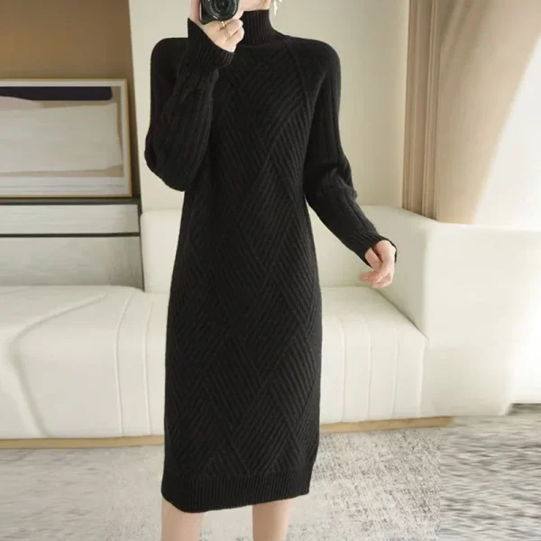 Elegant Wool Sweater Dress - Image 2