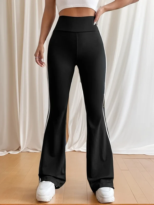 Side Striped Flare Leg Pants - Image 3