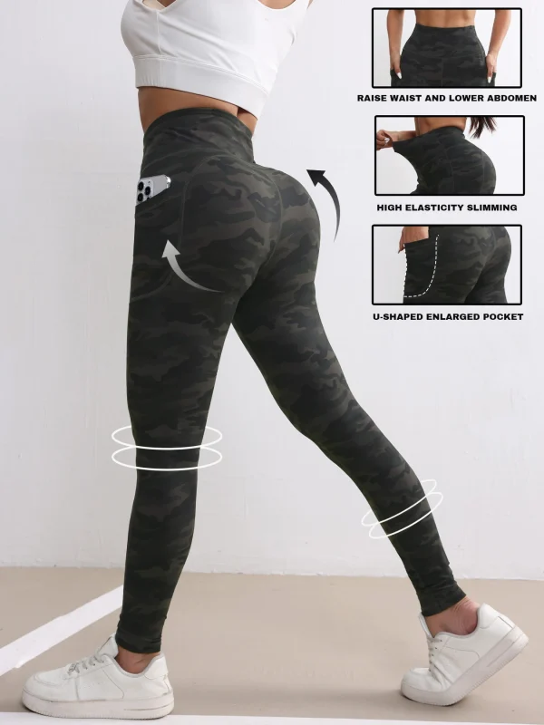 CHRLEISURE Women's High-Waist Camouflage Gym Leggings - Image 2