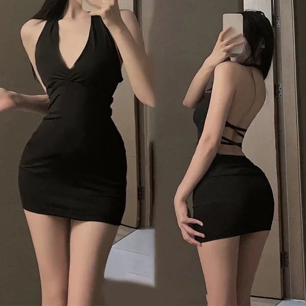 Sexy V-Neck Backless Mini Dress - Image 4