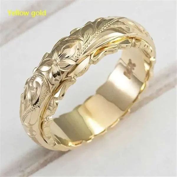 Carved Rose Flower Ring - Image 4