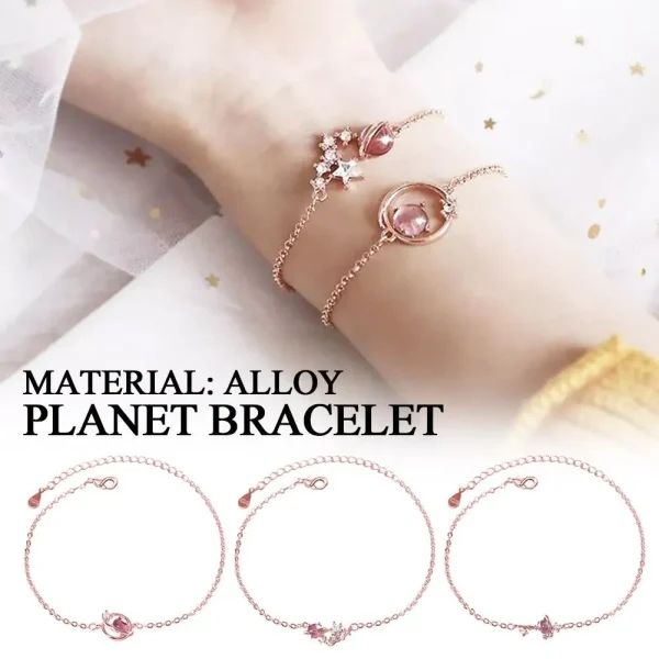 Planets Universe Adjustable Gold-Plated Bracelet - Image 3