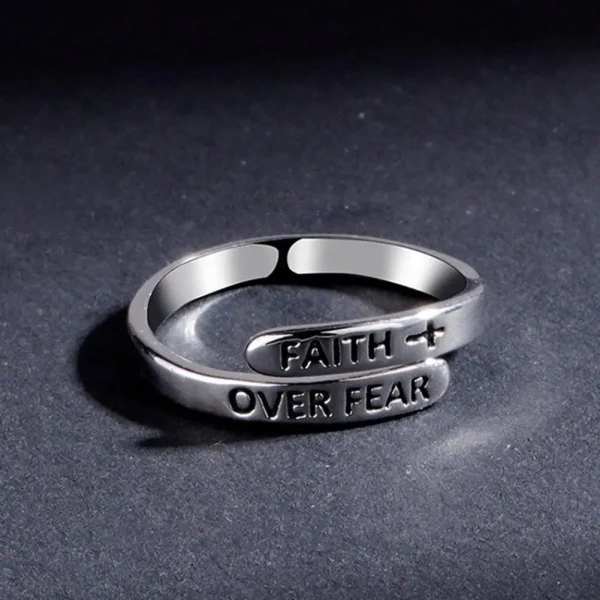 Faith & Fear Letter Ring - Image 3