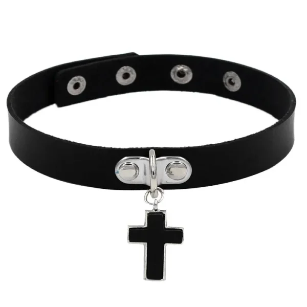 Punk Rock Gothic PU Leather Choker - Image 3