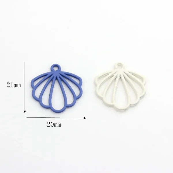 5Pcs Scallop Pendant Hollow Out Zinc Alloy Charms - Image 5