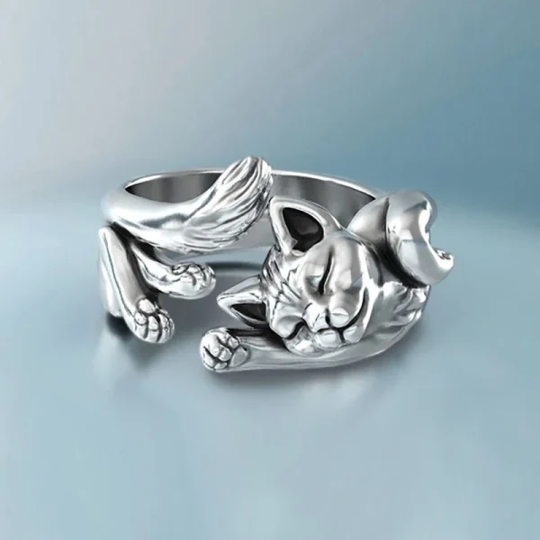 Vintage Cute Cat Ring