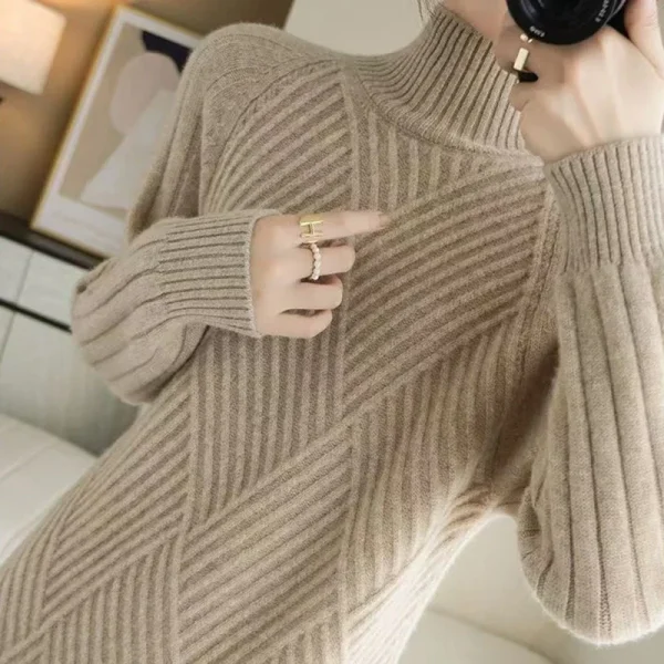 Elegant Wool Sweater Dress - Image 6