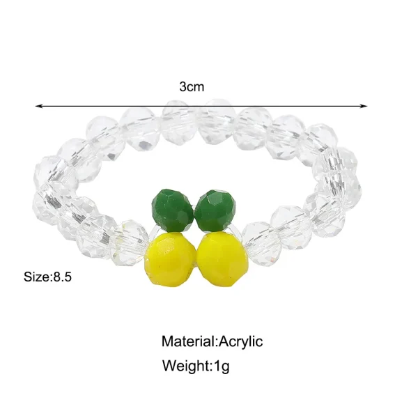 Elastic Crystal Bead Summer Fruit Ring - Image 2