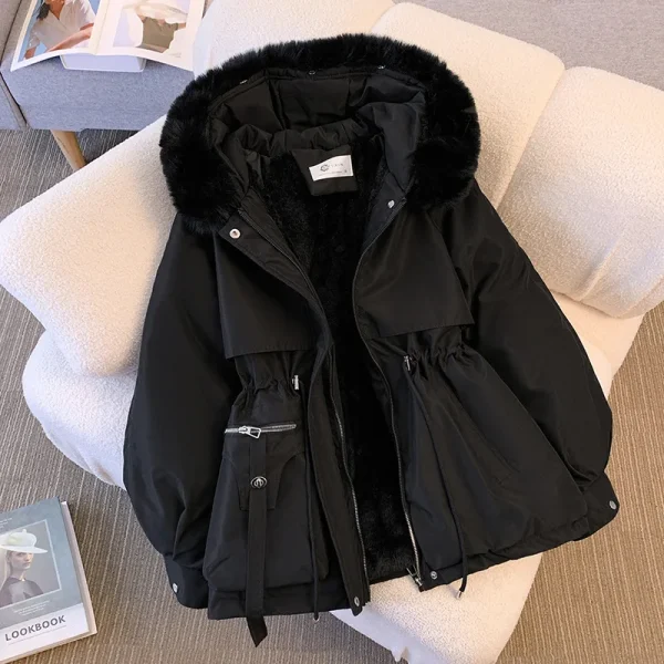 Fleece-Lined Hooded Down Jacket - Image 4