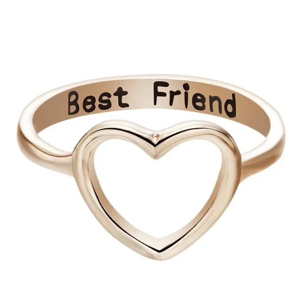 Best Friend Hollow Heart Ring - Image 5