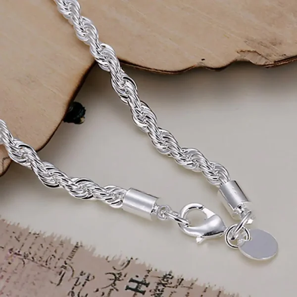 Elegant Silver Plated Twisted Chain Bracelet - Image 10