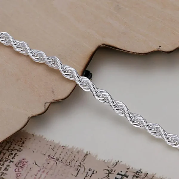 Elegant Silver Plated Twisted Chain Bracelet - Image 9