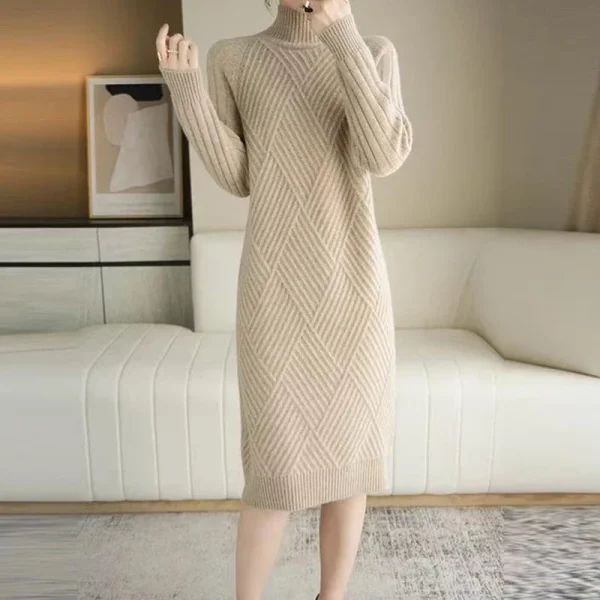 Elegant Wool Sweater Dress - Image 3