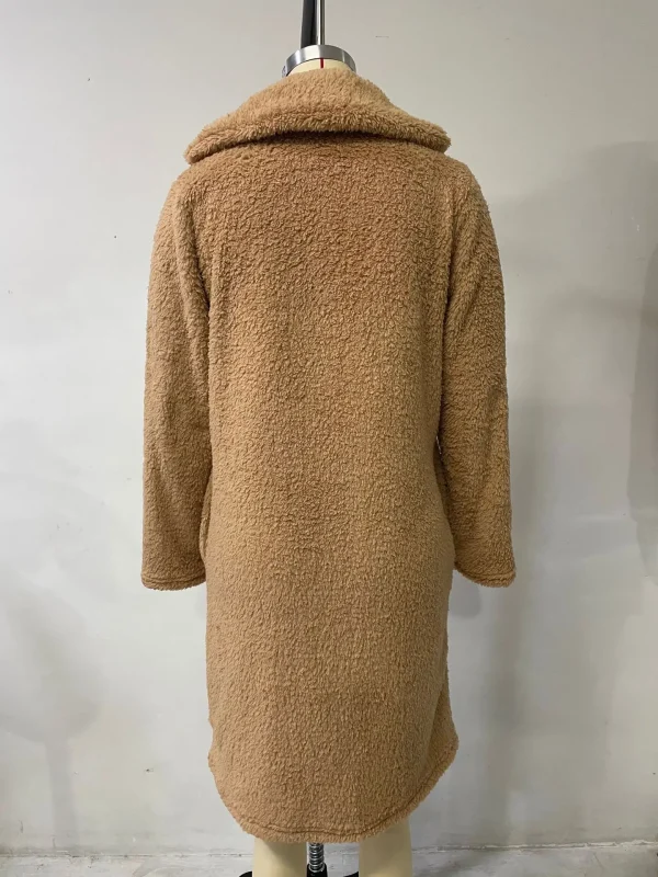 Women's Faux Wool Blend Teddy Plush Coat - Image 8