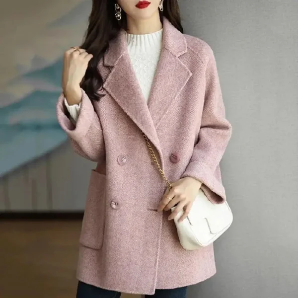 Elegant Women's Thermal Wool-Blend Overcoat - Image 2