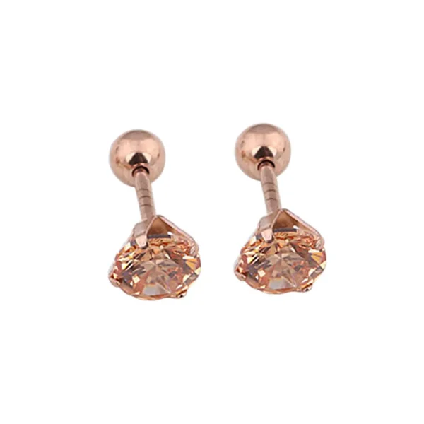 Zircon Steel Ear Pin Earrings - Image 5