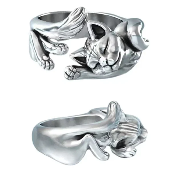 Vintage Cute Cat Ring - Image 3