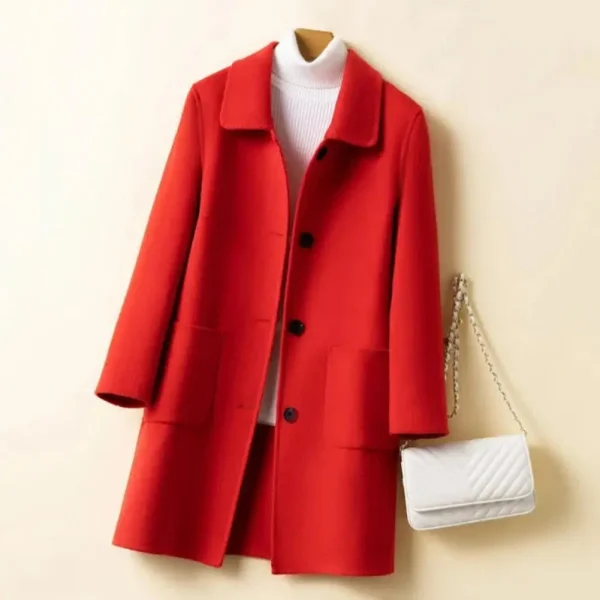 Women's Elegant Wool Blend Coat - Image 4