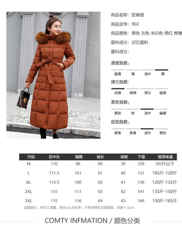 Long Down Cotton Parkas Coat - Image 7