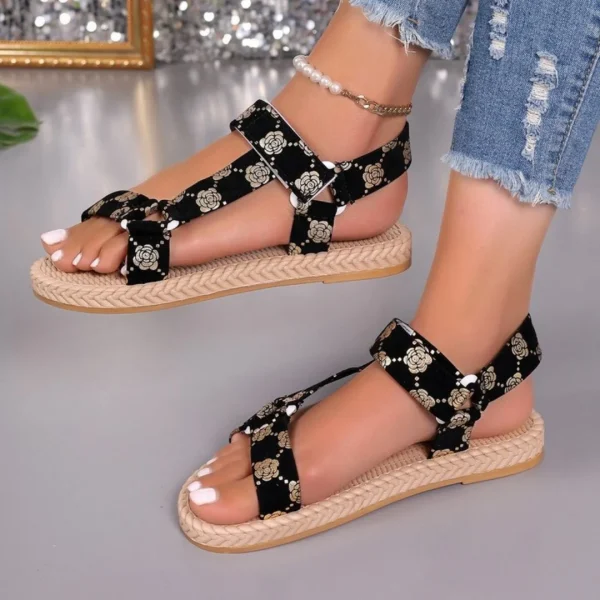 2025 Summer Hemp Rope Platform Sandals - Image 2