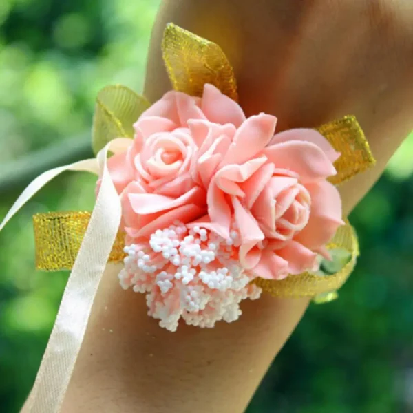 Elegant Rose Bridal Wrist Corsage - Image 4