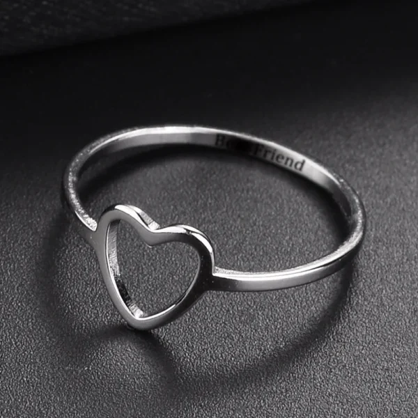 Best Friend Hollow Heart Ring - Image 2